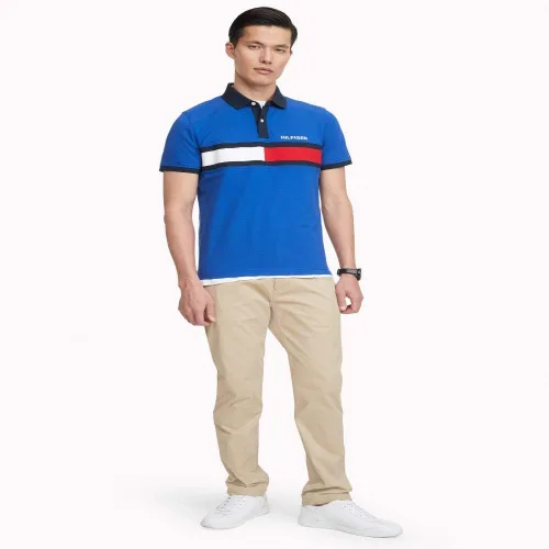 Miniatura 11 de Tommy Hilfiger Men's Short Sleeve Cotton Pique Flag Polo in Regular Fit