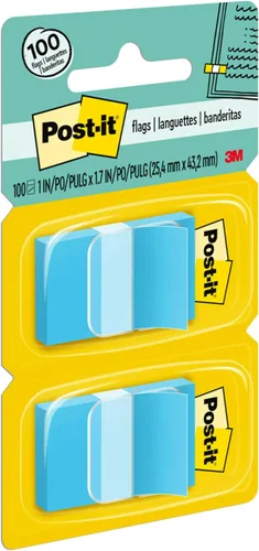 Miniatura 9 de Post-it Banderas, 50/dispensador, 2 dispensadores/paquete, 1 pulgada de ancho, azul brillante (680-BE2) (paquete de 2)