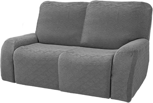 Miniatura 3 de vctops Fundas elásticas para sofá reclinable de 8 piezas, fundas de jacquard grande para sofá reclinable de 3 asientos, protector suave Blanco