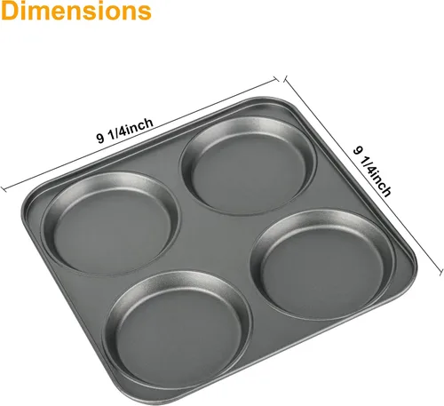 Miniatura 2 de Tiawudi Molde para magdalenas, molde para pan de hamburguesa de 4 tazas, molde grande para whoopie pies, utensilios para hornear antiadherentes