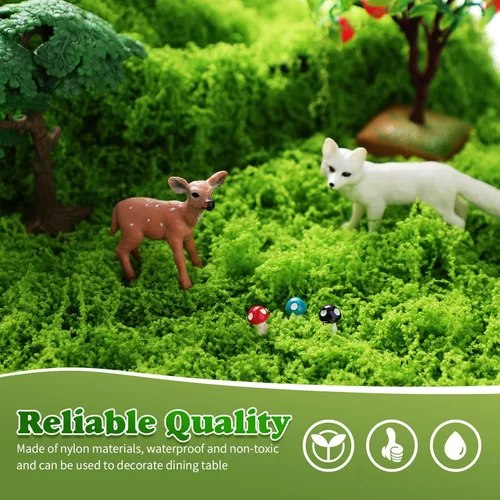 Miniatura 3 de Zeyune 2 piezas de camino de mesa de musgo falso para manualidades, rollo de hoja de musgo artificial de 12 x 71 pulgadas, impermeable, para pared