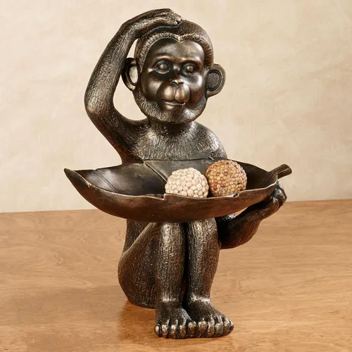 Miniatura 2 de Touch of Class Escultura de mesa de chimpancé inocente bronce