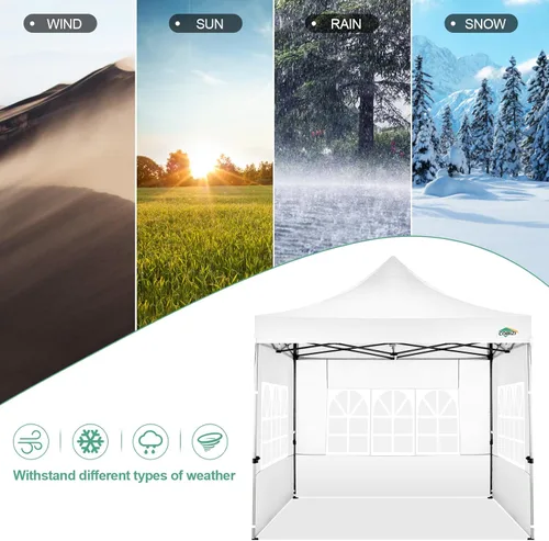 Miniatura 175 de COBIZI Tienda de campaña desplegable de 6.6 x 6.6 pies, toldo resistente, fácil de instalar, impermeable, para exteriores, fiestas, playa, jardín