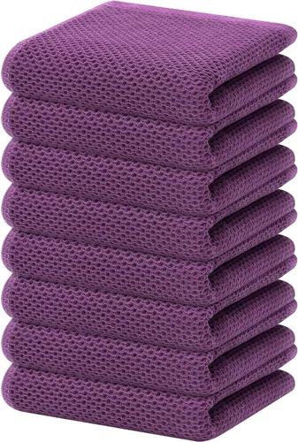 Miniatura 79 de Homaxy Paños de cocina de 100% algodón con tejido de gofre, ultra suaves, absorbentes, de secado rápido, 12 x 12 pulgadas, paquete de 6, amarillo