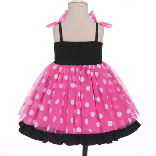 Miniatura 4 de Vestido tutú de verano para niñas pequeñas, sin espalda, vestido de princesa para fiesta de cumpleaños, lentejuelas con volantes, tul con lazo