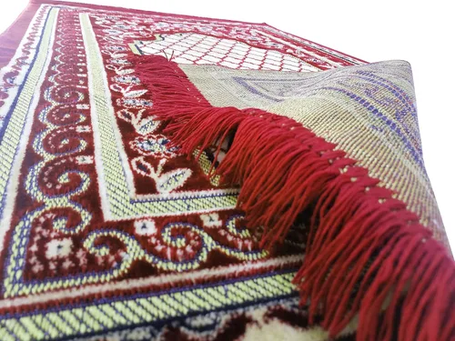 Miniatura 5 de BAYKUL Alfombra de oración musulmana, alfombras de terciopelo turco islámico, gran regalo de Ramadán, tapete de oración Janamaz para mujeres