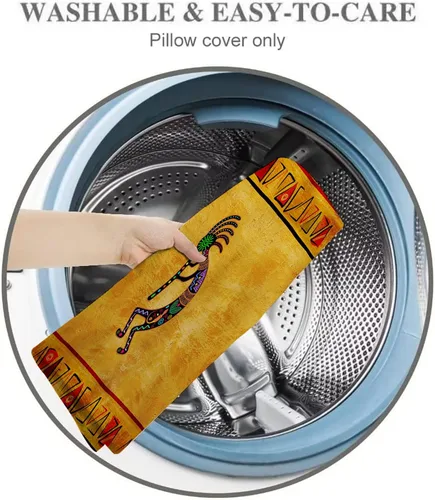 Miniatura 7 de Funda de almohada de cuerpo rústico del suroeste nativo americano Kokopelli étnico tribal largo protector con cremallera, fundas de almohada