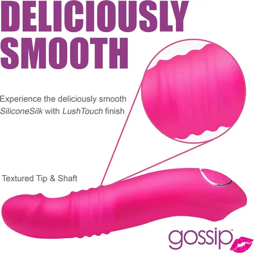 Miniatura 7 de Gossip Blasters - Vibrador de silicona de empuje 10X para mujeres, hombres y parejas. Vibrador de punto G para punto P, consolador curvo.