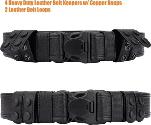 Miniatura 5 de TACNEX Cinturón de Servicio de Tejido de Canasta de 2" con Forro de Gancho 4 Sujetadores Cinturón Interior Reversible de 1.5" para Policía
