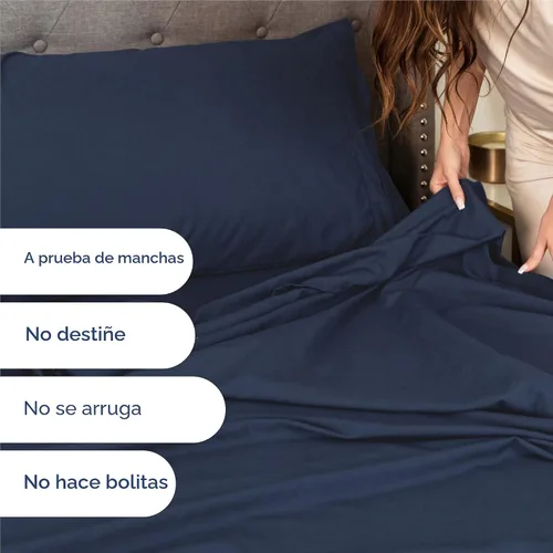 Miniatura 5 de Juego de sábanas de 4 piezas tamaño completo - Cómodas, transpirables y refrescantes - Juego de sábanas de lujo hotelero para mujeres, hombres, 18