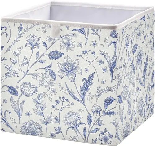 Kigai Toile - Cubos de almacenamiento con diseño de cubos – 11 x 11 x 11 pulgadas, cubos plegables grandes, cesta organizadora de almacenamiento
