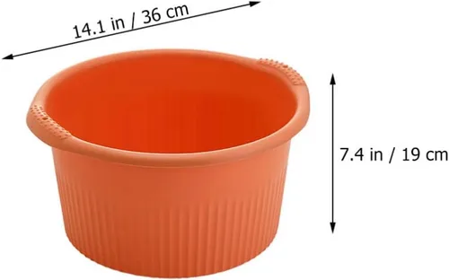 Miniatura 3 de Healifty Bañera de baño para remojar los pies: pedicura bañera de hidromasaje de pies barril cubo de remojo con cuentas para naranja