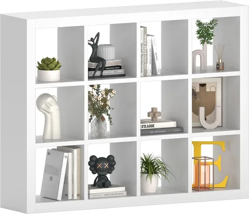 Miniatura 48 de furtble Estantería organizadora de almacenamiento de 8 cubos, moderna estantería abierta de madera, estante de exhibición multifuncional para sala