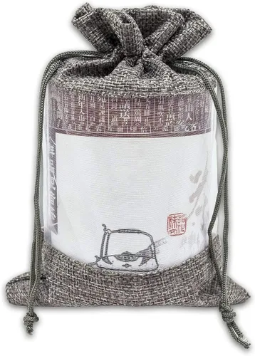 Miniatura 2 de TheDisplayGuys For Your Modern Living Paquete de 12 bolsas de regalo medianas de lino, arpillera y organza con cordones (5x7 pulgadas, gris)