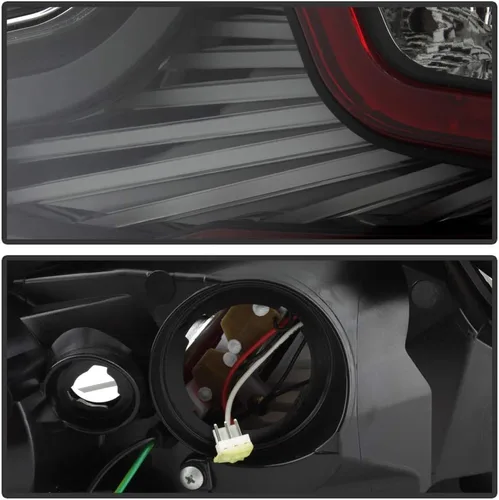 Miniatura 6 de ACANII - Para Infiniti G35 35GT Coupé 2003-2005 [Diseño de actualización de tubo LED] Luces traseras LED negras Lámparas de freno izquierda+derecha