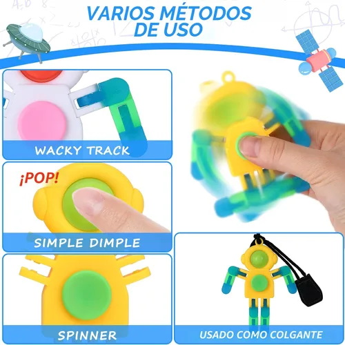 Miniatura 4 de 24 piezas Pop Fidget Spinners a granel – Astronauta deformable Fidget Spinner Llavero Robot Gyro Fidget Spinner para niños adultos Juguetes 24