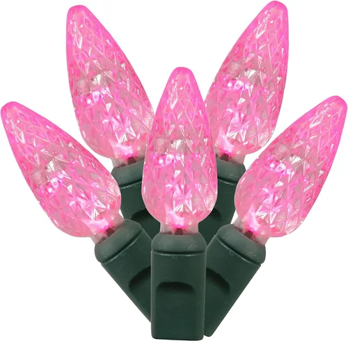 Miniatura 10 de Vickerman El juego de luces X6G8535 cuenta con 50 luces LED en cable verde con espacio de bombilla de 6 pulgadas, 25 pies, magenta