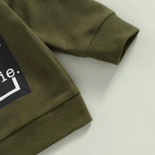 Miniatura 151 de Conjunto de 2 piezas de sudadera de manga larga con cuello redondo y pantalones casuales para bebés y niños pequeños
