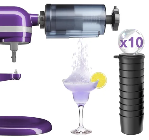 Miniatura 7 de Accesorio de hielo afeitado para batidora de pie KitchenAid, accesorio mejorado para máquina de cono de nieve con 8 moldes de hielo reutilizables