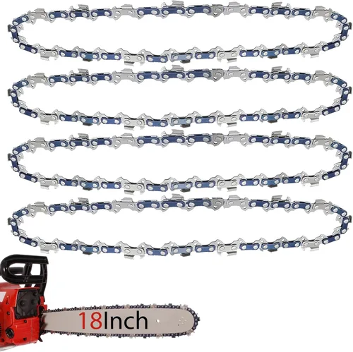 O-CONN Paquete de 4 cadenas de motosierra de 18 pulgadas, paso LP de 3/8 pulgadas, calibre 050 pulgadas, 62 eslabones de transmisión para Poulan Pro