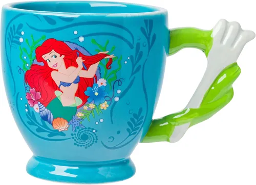 Miniatura 30 de Silver Buffalo Disney Princess La Bella y la Bestia Belle Sueños en Flor Rosas Taza de cerámica con asa esculpida en 3D, 20 onzas Belle Dreams in