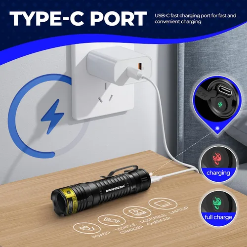 Miniatura 7 de DARKBEAM Linterna UV 365 nm Luz Negra LED, Mini pero Potente Lámpara de Bosque Recargable Ultravioleta USB -C, Detector de Orina de Mascotas