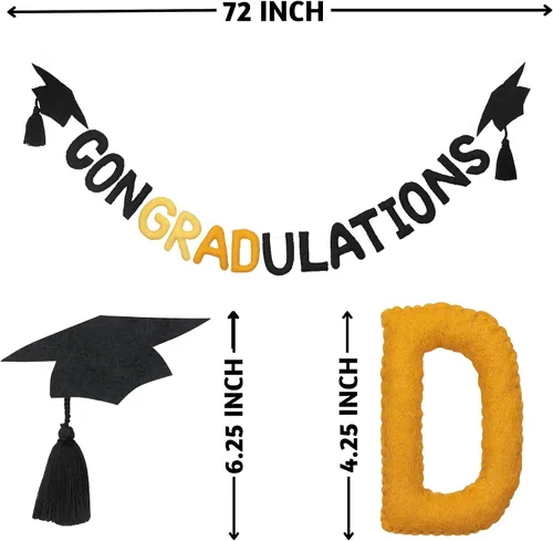 Miniatura 4 de Folkulture Pancarta de Graduación, Pancarta de Felicidades Graduado para Decoraciones de Graduación Clase de 2024, Pancarta de Felicitaciones