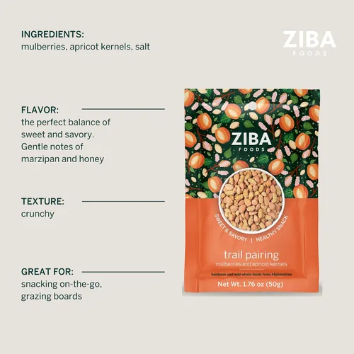Miniatura 5 de Ziba Foods Trail Pairing - Mezcla de granos de albaricoque dulce y moras secas, sin OMG, vegano, apto para 30 integrales y paleo, alto en fibra
