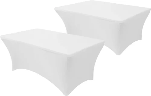 Miniatura 14 de YOUR CHAIR COVERS - Paquete de 2 manteles de mesa elásticos de elastano para mesas rectangulares de 6 pies, 72 pulgadas de largo x 30 pulgadas