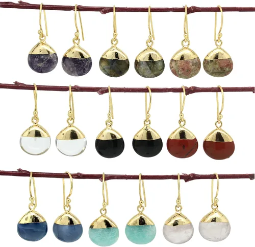 Miniatura 4 de Gempires - Pendiente de gancho de pera natural, pendiente de meditación, joyería hecha a mano, regalo para ella