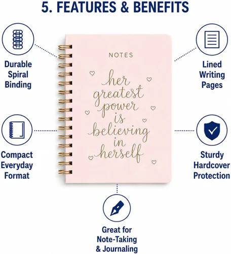Miniatura 5 de WORLD TRAVELER Dayna Lee Collection - Cuaderno de espiral de tapa dura de 6 x 8 pulgadas, con 200 páginas forradas para escribir notas o uso