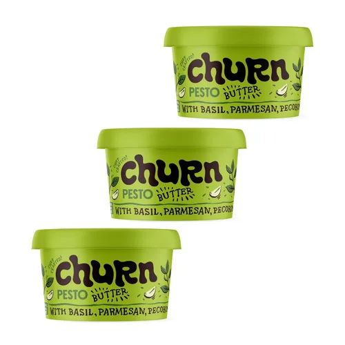 Miniatura 14 de Churn Mantequilla de ajo y chalota, mantequilla saborizada mezclada con mantequilla orgánica alimentada con pasto (5.5 onzas, paquete de 3), sin