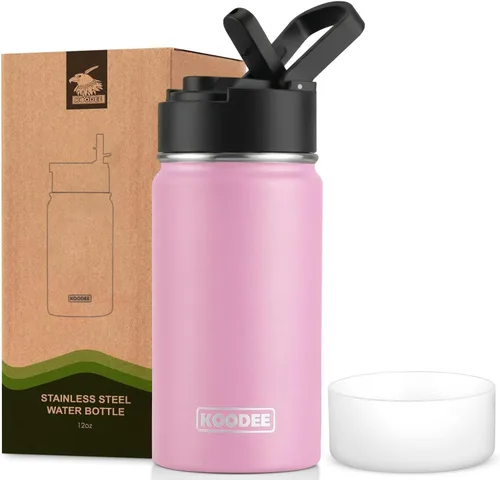 Miniatura 11 de koodee Insulated Water Bottle, 32 oz Stainless Steel Double Wall Vacuum Wide Mouth Sport Bottle with Leakproof Spout Lid (Navy)