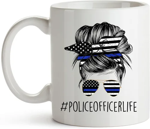 Miniatura 7 de YouNique Designs Taza de café para mujer de policía, taza de café para mujer, taza de graduación de la Academia de Policía, taza de policía