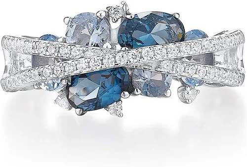 Miniatura 2 de Santuzza Anillo giratorio de plata de ley 925 Anillos de circonita cúbica blanca