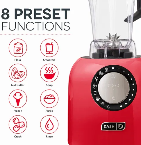 Miniatura 5 de Dash Chef Series Deluxe - Licuadora digital de lujo – Licuadora profesional de alta velocidad de 1400 W para batidos, sopas y bebidas congeladas