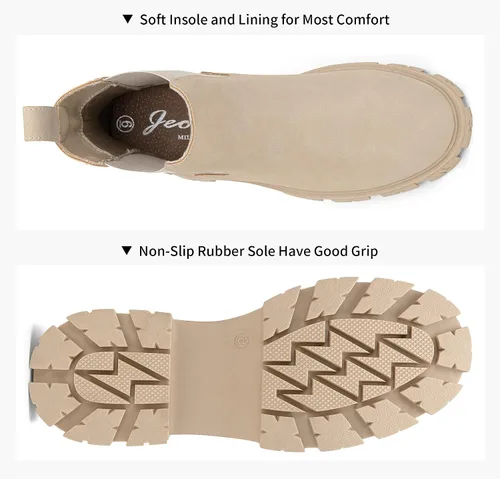 Miniatura 6 de Jeossy Botines Chelsea 9620 para mujer Botines elásticos con plataforma y suela de lengüeta a la moda