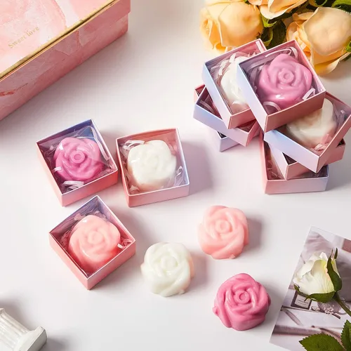 Miniatura 5 de Loopeer 24 piezas de jabón de rosas para boda, despedida de soltera, mini jabón perfumado en forma de flor, regalo de invitados a granel con caja