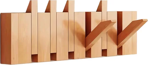 Miniatura 68 de Percheros montados en la pared, ganchos para llaves de piano, colgador de madera maciza natural, tela no tejida, perchas para armario, cocina