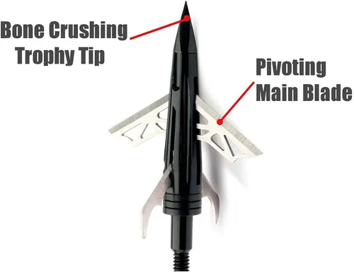 Miniatura 2 de New Archery Products NAP DK4 - Arco de caza Spitfire híbrido mecánico de 1 3/4 pulgadas de diámetro de corte, cabeza ancha compuesta, paquete de 3