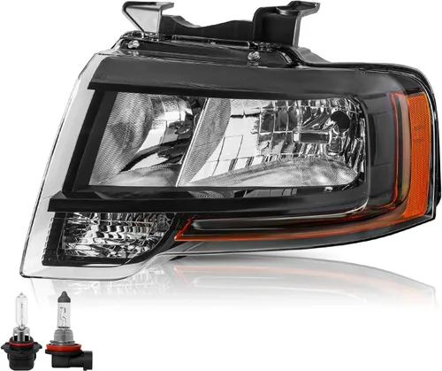 Miniatura 27 de TUSDAR Conjunto de faros delanteros con bombillas para Ford Expedition 15, 16, 17, lado izquierdo del conductor, repuesto de faros delanteros