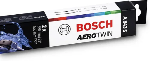 Miniatura 2 de Bosch 3397009843 AeroTwin Repuesto original de limpiaparabrisas OE para lado del conductor y del pasajero - Paquete de 2 (22" x 22")