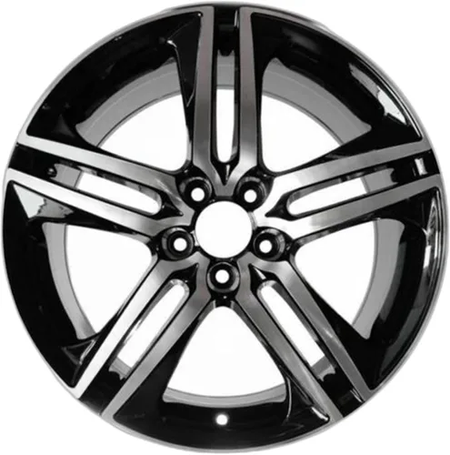 Miniatura 3 de 19 "Juego de 4 nuevas ruedas de aleación de 19x8 de 5 radios para Honda Accord 2016 2017 mecanizado negro OEM diseño llanta de repuesto