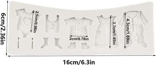 Miniatura 2 de Ropa de bebé Moldes de silicona para fondant para baby shower temático Cupcake Moldes para decoración de tartas Decoración de cupcakes Candy Estilo b