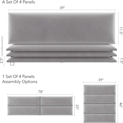 Miniatura 86 de Vant - Paneles tapizados para pared - Cabeceros montados en la pared tamaño King/Cal King - Cuero vintage blanco tórtola - Twin/King - Juego de 4