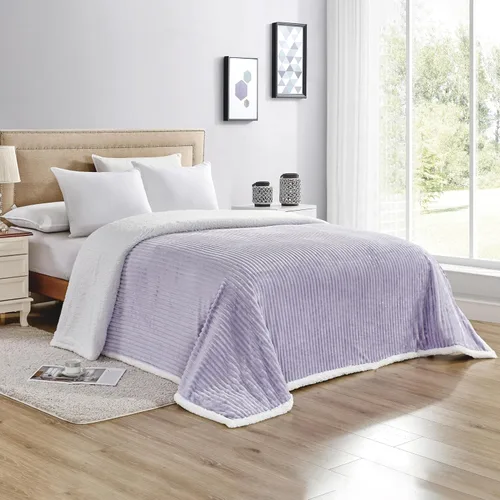 Miniatura 9 de Elegant Comfort Manta reversible de pana sherpa, peso medio y súper afelpada, manta de franela suave, mullida y afelpada, microgamuza, patrón de Gris