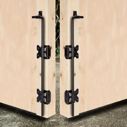 Miniatura 7 de Barra de acero para puerta de acero de 24 pulgadas, resistente para puertas de vinilo de madera o valla de doble puerta