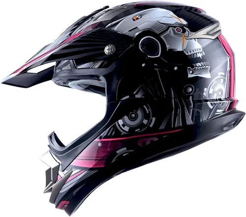 Miniatura 7 de 1Storm Casco de motocross para adultos, todoterreno, MX, BMX, ATV, motocross, mecánico, HGXP14B, fibra de carbono, negro, HGXP14B