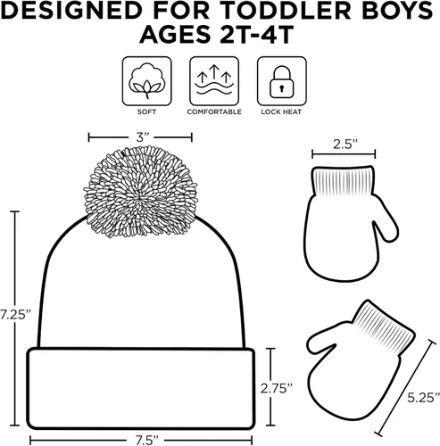 Miniatura 6 de Nickelodeon Conjunto de gorro y guantes de invierno para niños, gorro de bebé Shark