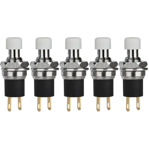 Miniatura 13 de 5 piezas de interruptor de botón de presión de tipo de cierre automático SPST Dash ON/Off azul AC 250V/3A